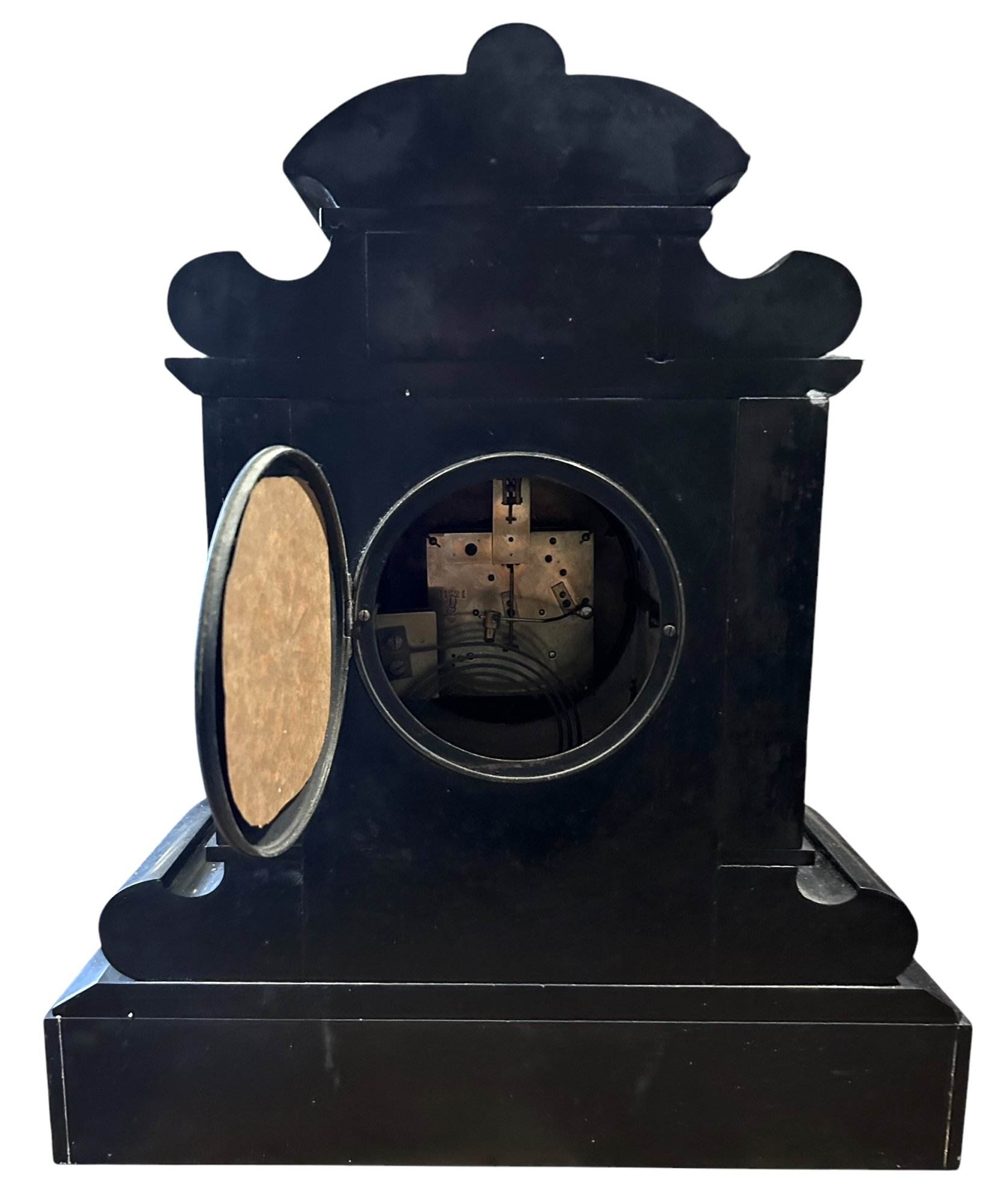 Exquisite Large Monumental Antique Slate 8-Day Mantel Clock - Ca1880 - Image 5