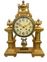 Wonderful Antique Gustav Becker Gresso Wood 8-Day Mantel Clock - c1900