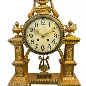 Wonderful Antique Gustav Becker Gresso Wood 8-Day Mantel Clock - c1900