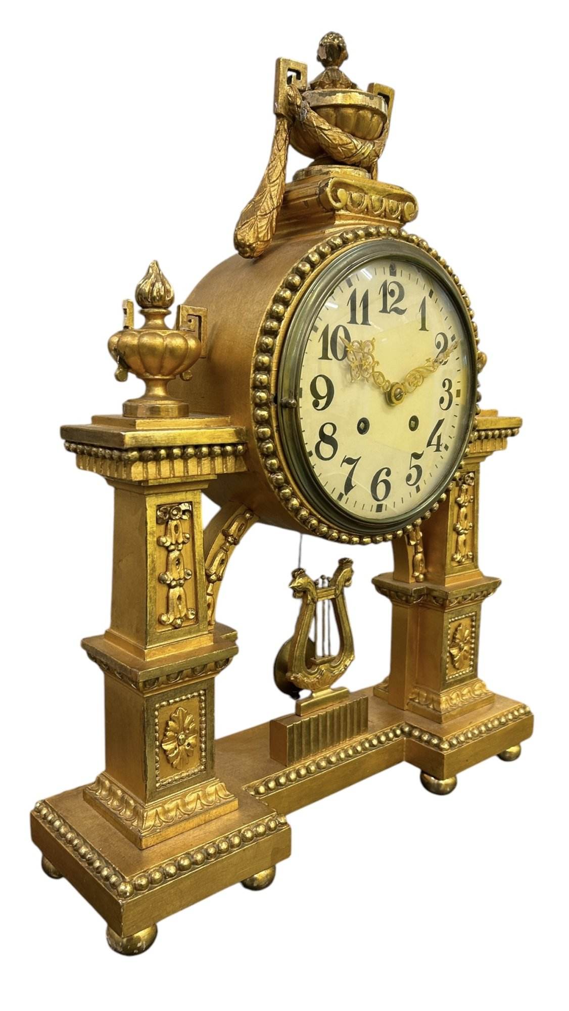 Wonderful Antique Gustav Becker Gresso Wood 8-Day Mantel Clock - c1900 - Image 5