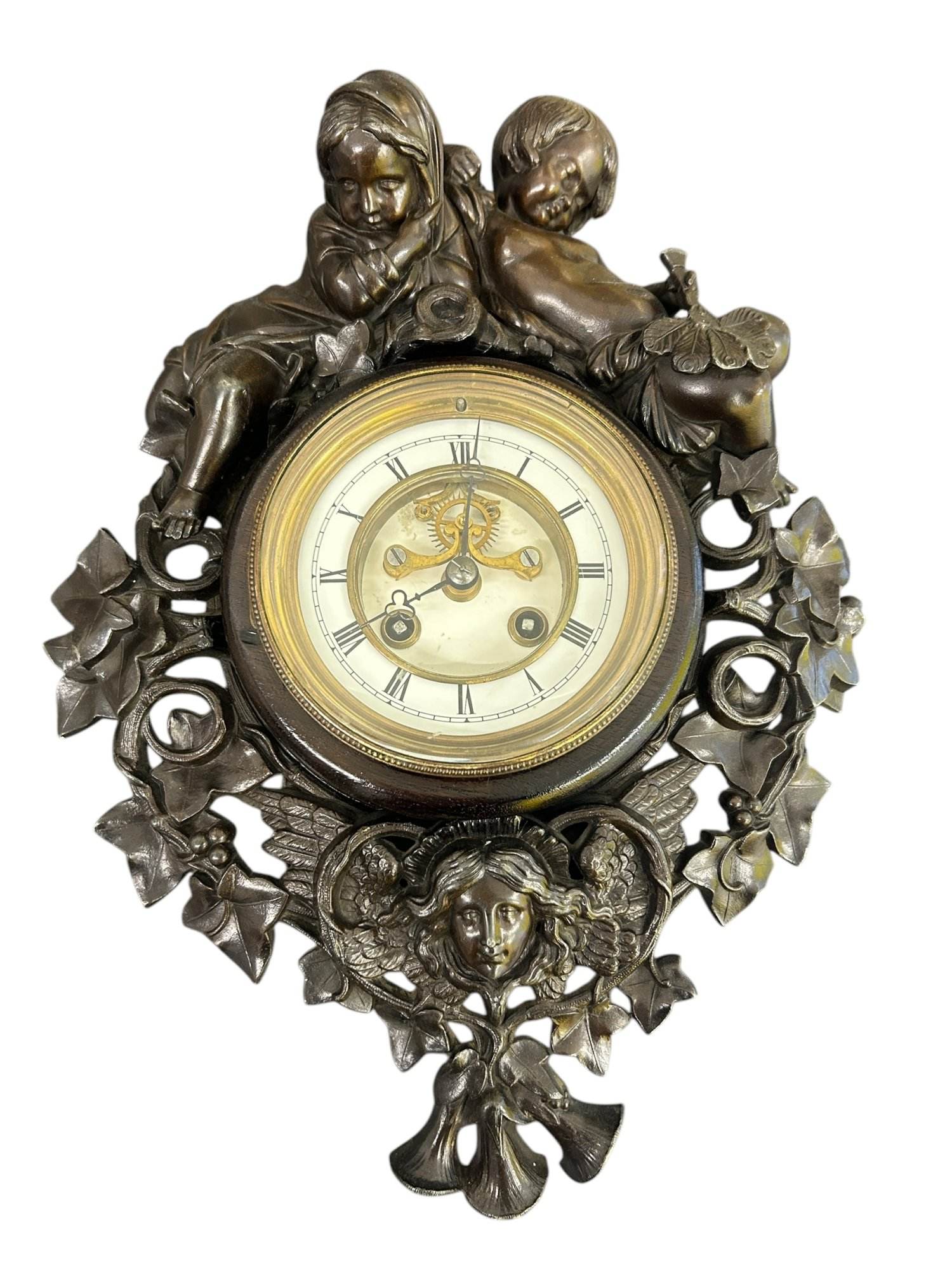 Fabulous French Figural Cartel Wall Clock – ca1890 - Image 7