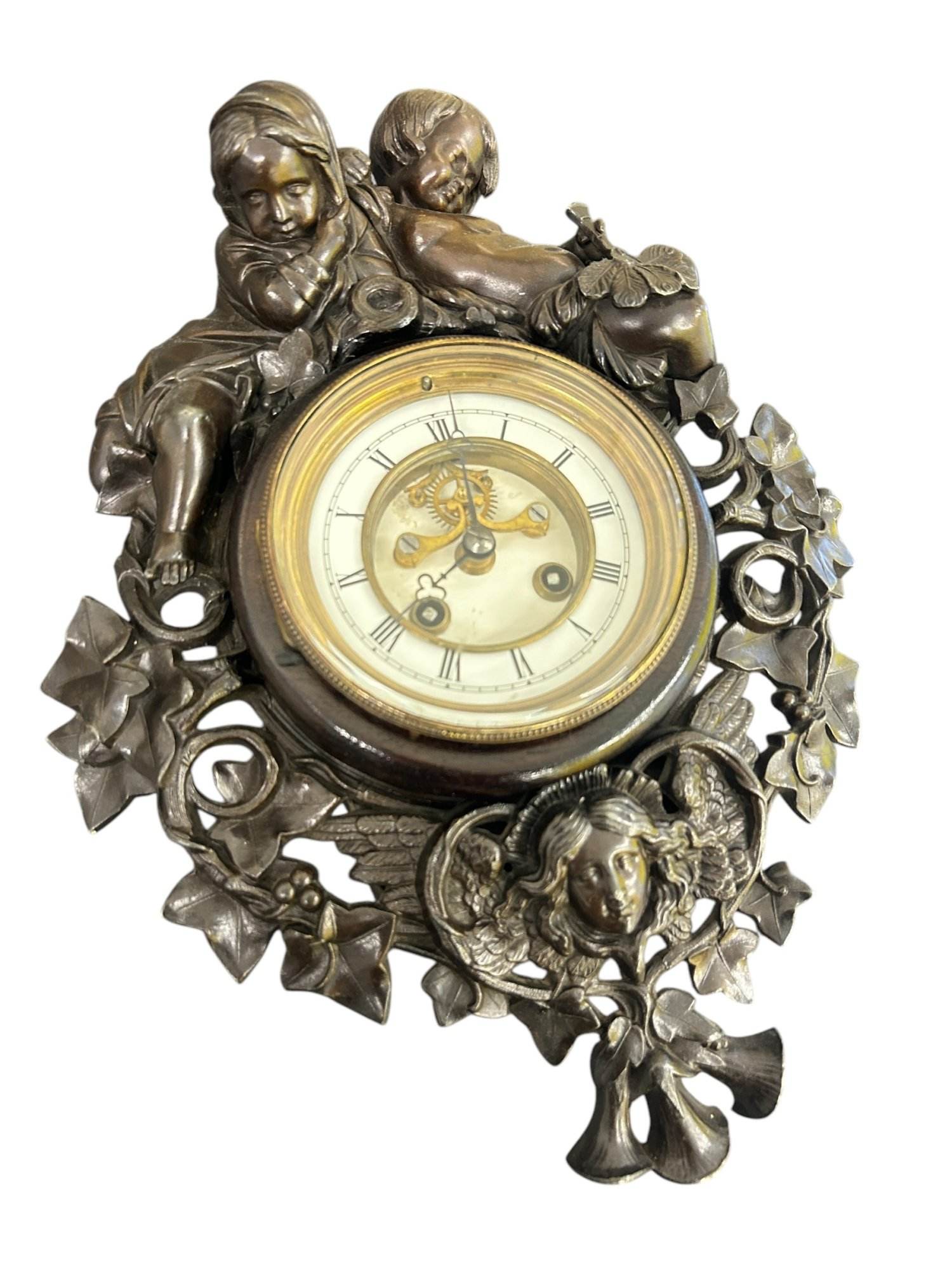 Fabulous French Figural Cartel Wall Clock – ca1890 - Image 6