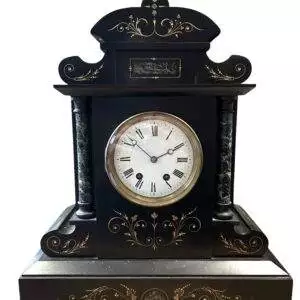 Exquisite Large Monumental Antique Slate 8-Day Mantel Clock - Ca1880