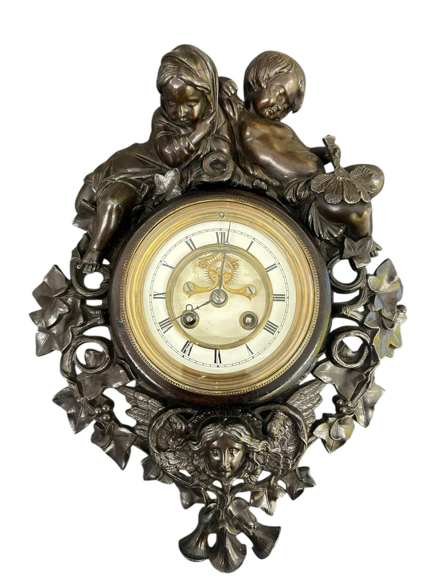 Fabulous French Figural Cartel Wall Clock – ca1890 - Image 8