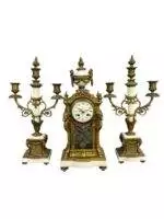 Stunning French Ormolu & Marble Candelabra Mantel Clock set – ca1860