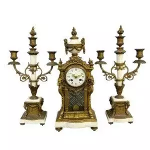 Stunning French Ormolu & Marble Candelabra Mantel Clock set – ca1860