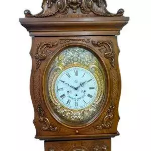 Impressive Carved Scrolled Case Musical German Longcase Clock