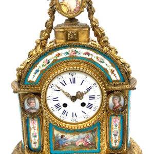Stunning French Victorian Sevres ormolu 8 day mantel Clock – CA 1850