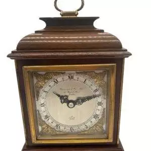 Lovely Elliot Walnut case Mantel Clock – 8 day garrard movement clock