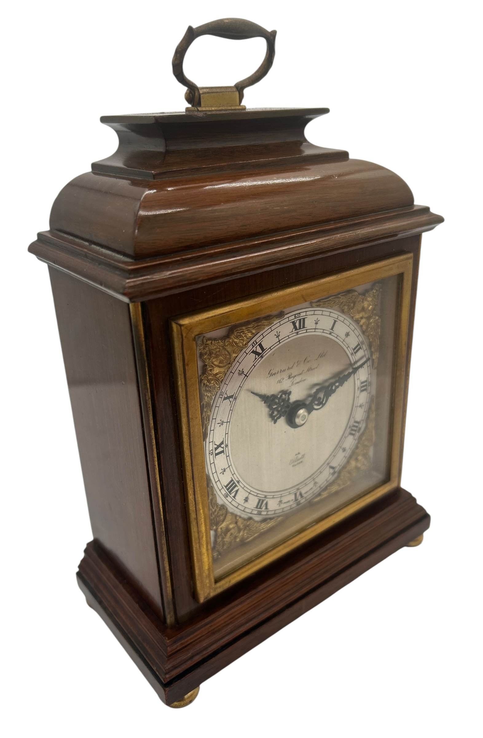 Lovely Elliot Walnut case Mantel Clock – 8 day garrard movement clock - Image 2