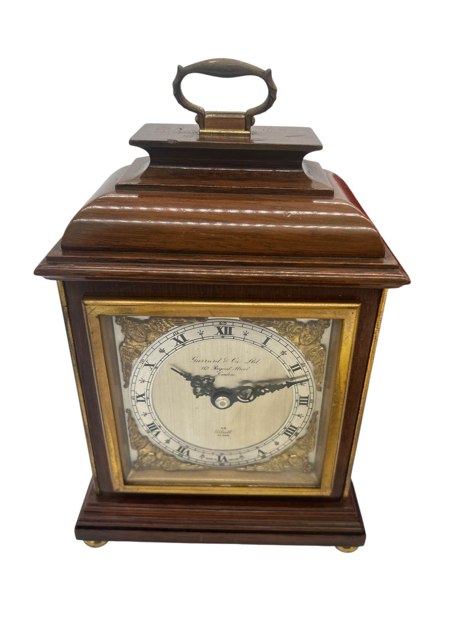 Lovely Elliot Walnut case Mantel Clock – 8 day garrard movement clock - Image 7
