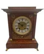 Fine 8-Day Lenzkirch Oak Case Architectural Mantel Clock - ca1900