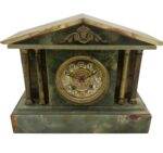 Rare Green Onyx Architectural Mantel Clock –  ca 1900