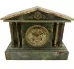 Rare Green Onyx Architectural Mantel Clock –  ca 1900