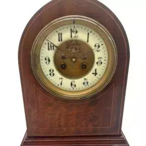 Incredible 8 day French Flame Mahogany mantel clock – ca1900