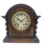 Lovely English Oak Case Astral Mantel Clock – 8 Day gong striking Clock