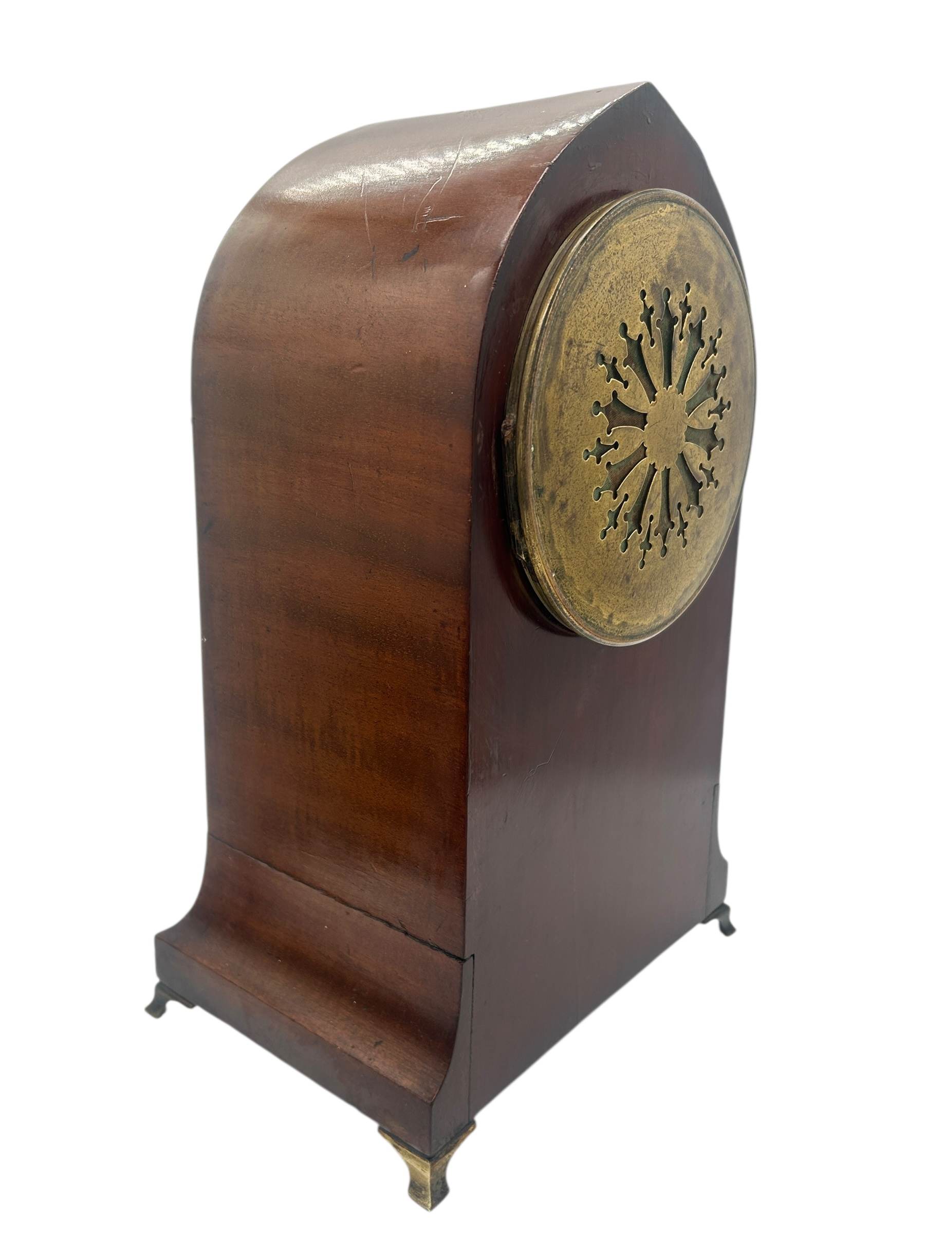 Antique 8 day inlaid case Mantel clock – ca 1905 - Image 2