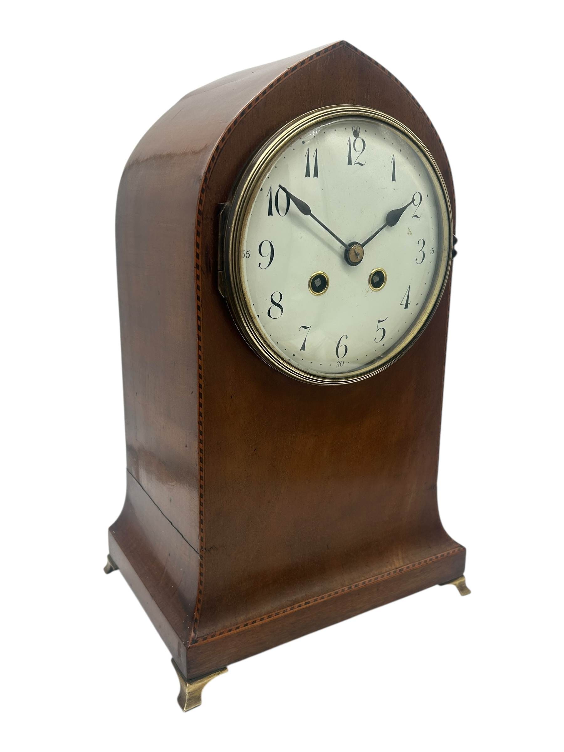 Antique 8 day inlaid case Mantel clock – ca 1905