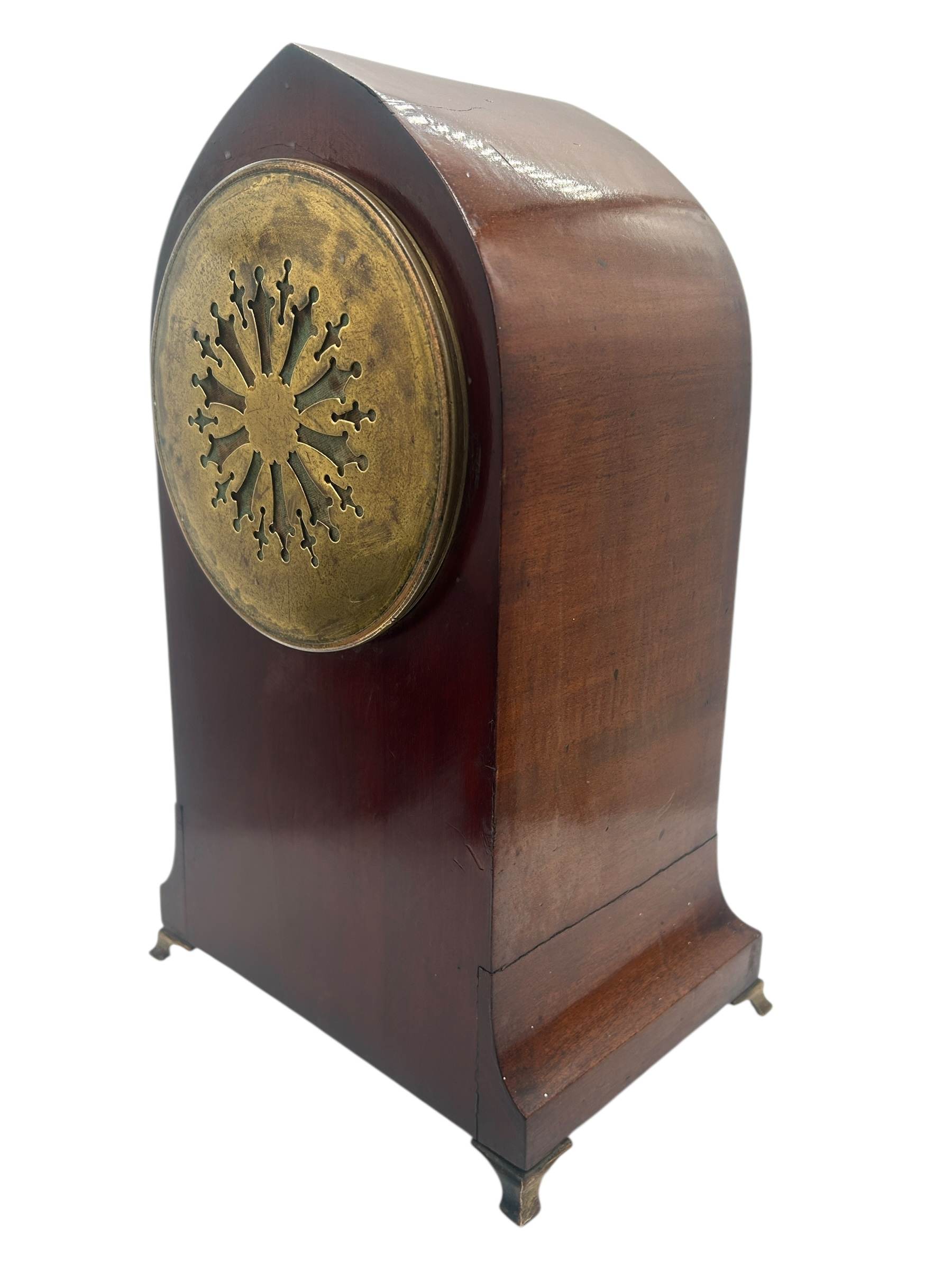 Antique 8 day inlaid case Mantel clock – ca 1905 - Image 6