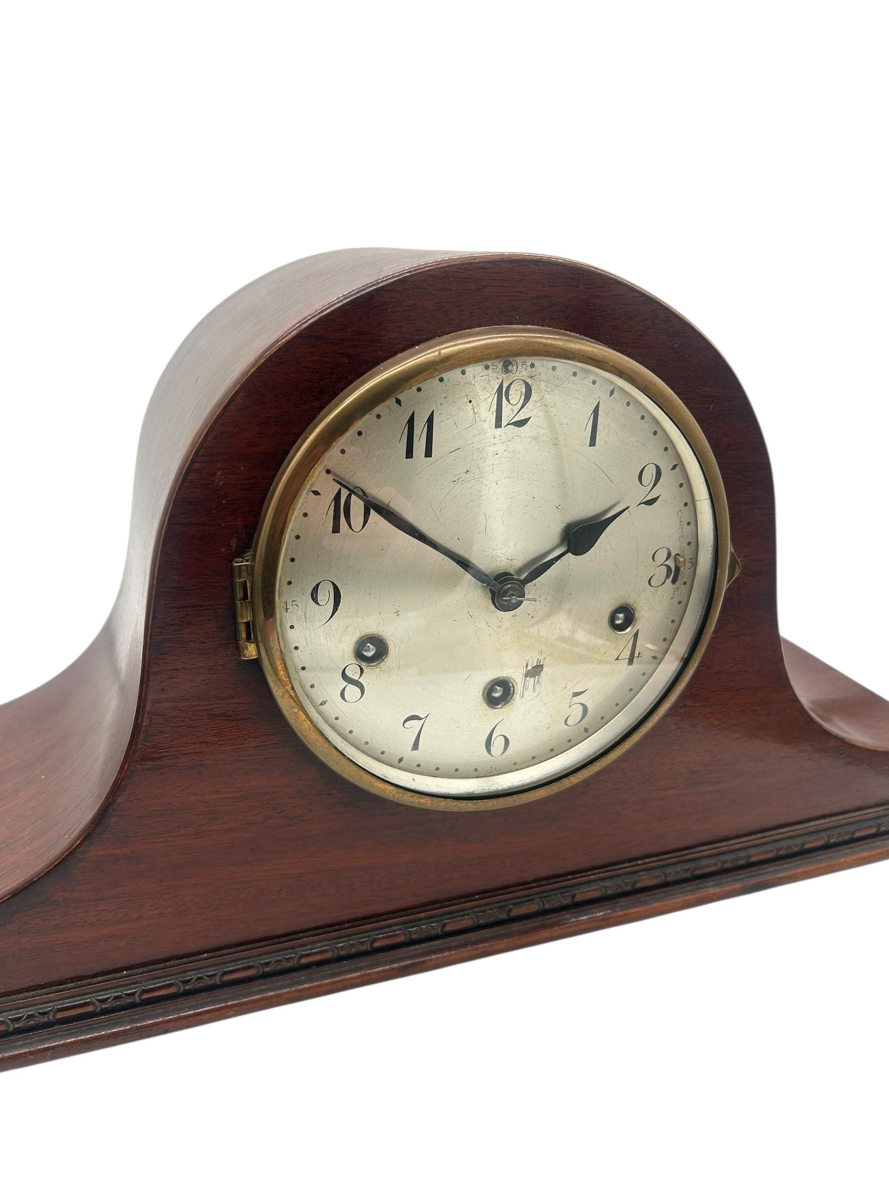 Antique Art deco inspired Napoleon hat shape musical mantel clock - Image 2