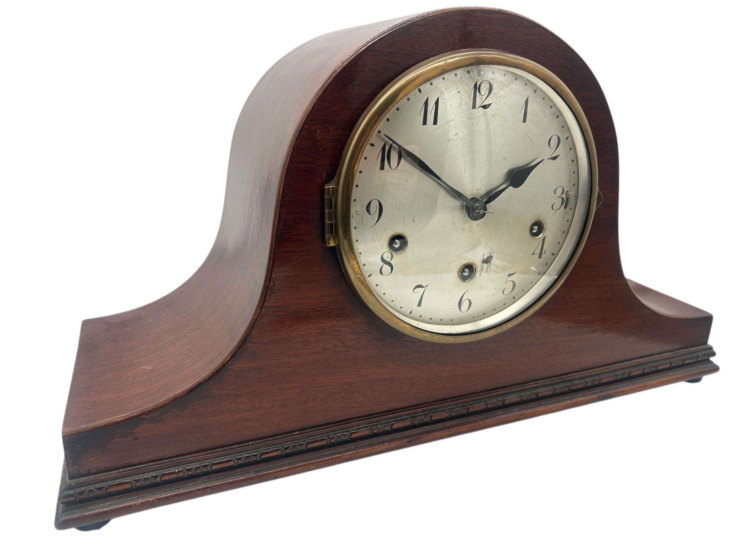 Antique Art deco inspired Napoleon hat shape musical mantel clock - Image 3