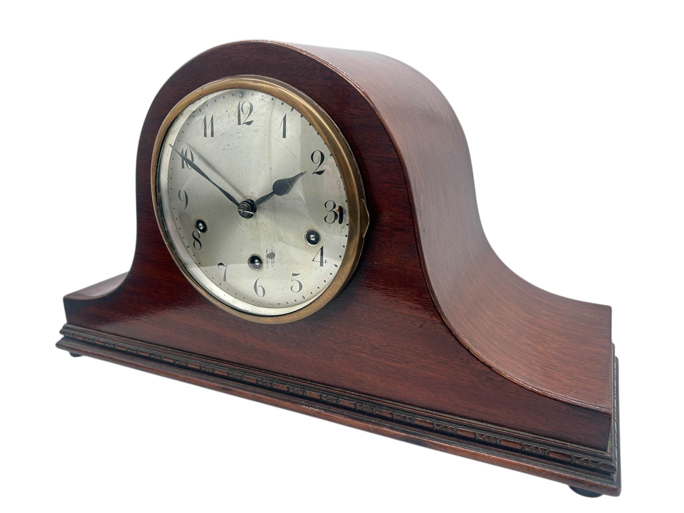 Antique Art deco inspired Napoleon hat shape musical mantel clock - Image 5