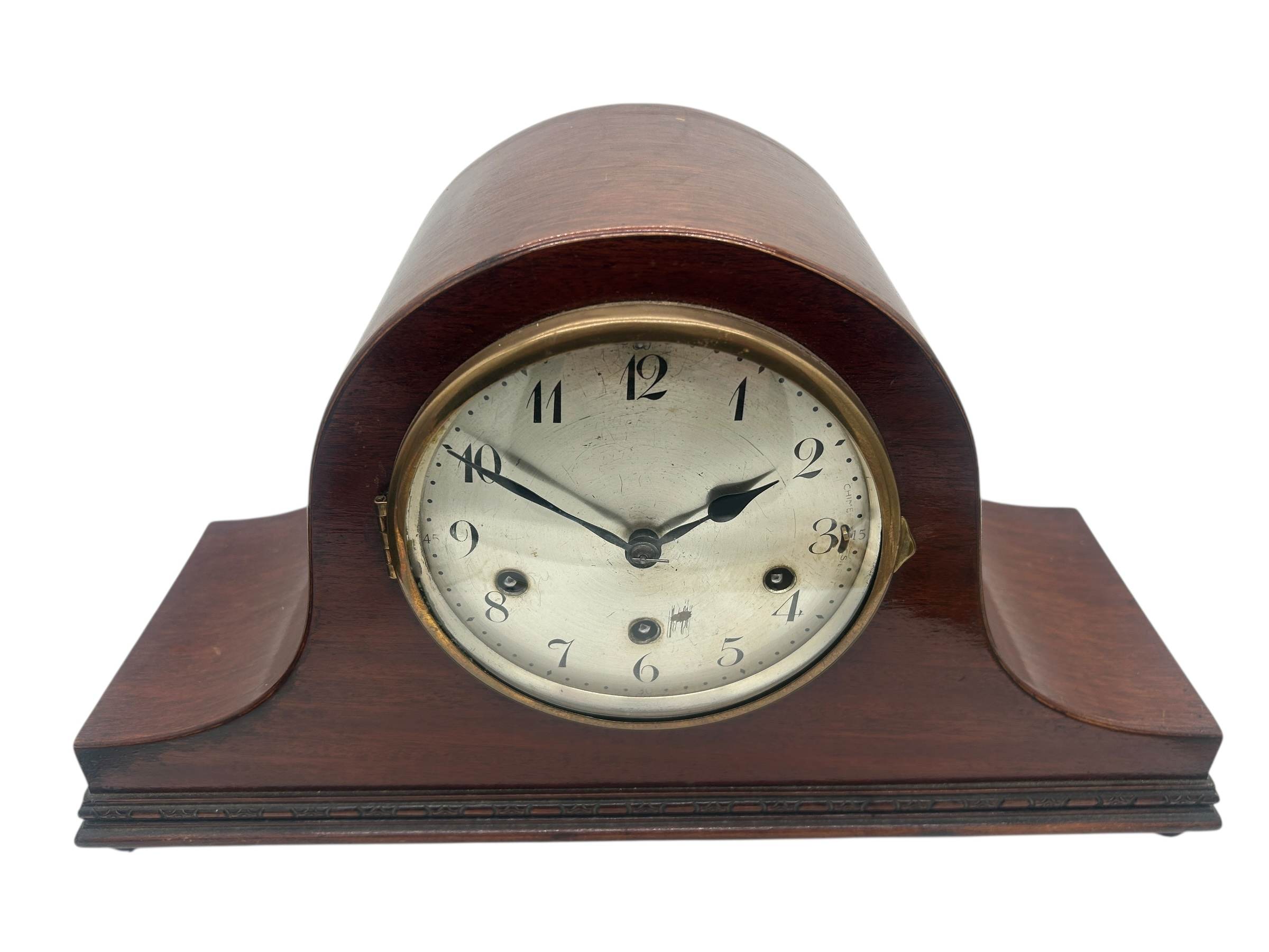Antique Art deco inspired Napoleon hat shape musical mantel clock - Image 6