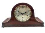 Antique Art deco inspired Napoleon hat shape musical mantel clock