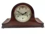 Antique Art deco inspired Napoleon hat shape musical mantel clock