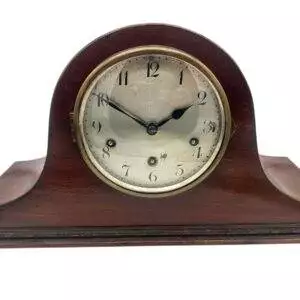 Antique Art deco inspired Napoleon hat shape musical mantel clock