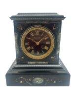 Incredible Antique Slate & Green Marble 8-Day Mantel Clock - C1870