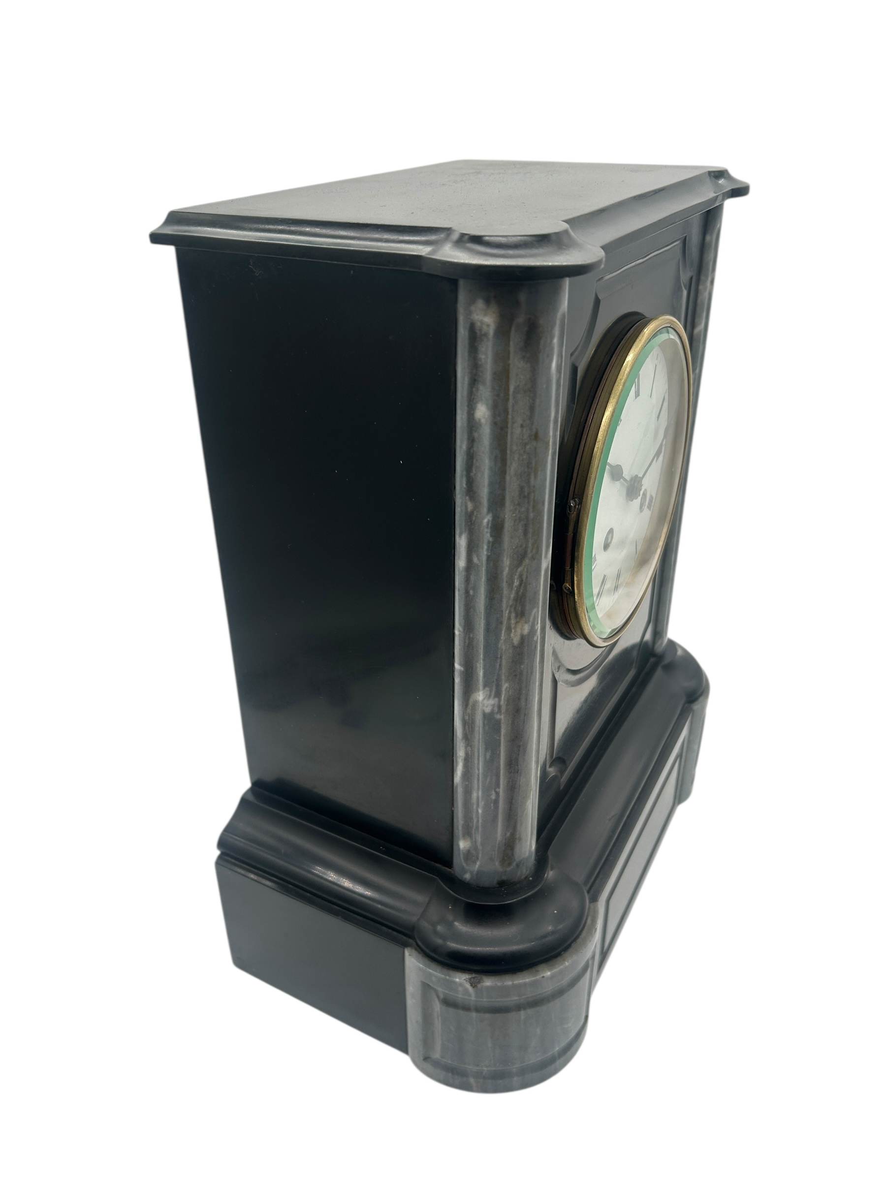 Lovely Slate & marble Mantel Clock – ca1880 - Image 7
