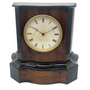 Exquisite Antique Brevet walnut & Ebony 8 day Mantel Clock Circa 1850