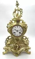 Antique French bronze ormolu 8 day mantel clock -ca 1870