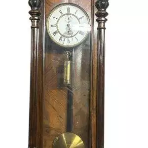 Wonderful Antique Walnut single Weight Vienna Regulator Wall Clock ca1880