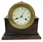Fabulous Bulkhead ships Clock on Oak stand – ca1910