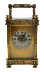 Fantastic Antique masked dial French 8 day Carriage clock– ca 1900