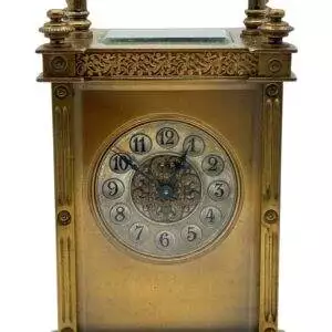 Fantastic Antique masked dial French 8 day Carriage clock– ca 1900