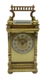 Wow, Superb Carriage Clock with fretwork decoration to all sides masked dial – French 8-Day Timepiece Movement.