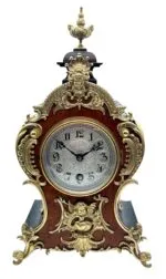 Incredible German Lenzkirch Mantel Clock, Ormolu Mounts Silver Dial