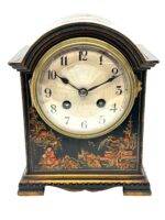 Chinoiserie Mantel Clock – Raised Painted Decoration 8-Day Gong Striking Mantle Clock