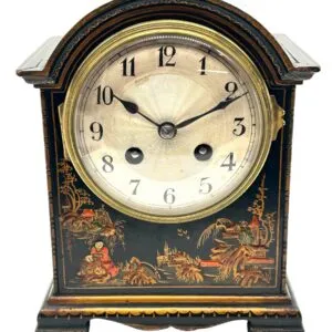 Chinoiserie Mantel Clock – Raised Painted Decoration 8-Day Gong Striking Mantle Clock