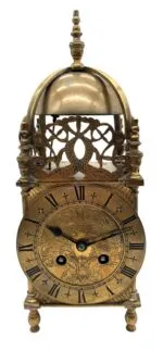 English Victorian Lantern Mantel Clock – Bell Striking Mantel Clock C1900