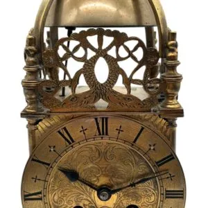 English Victorian Lantern Mantel Clock – Bell Striking Mantel Clock C1900