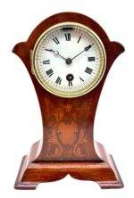 Art Nouveau Tulip Inlaid Mantel Clock – Front Wind French Timepiece