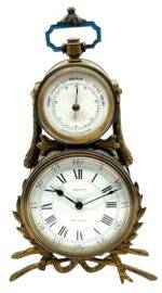 Rare Antique French Desk Clock – Combination Barometer & Mantel Clock Set C1870
