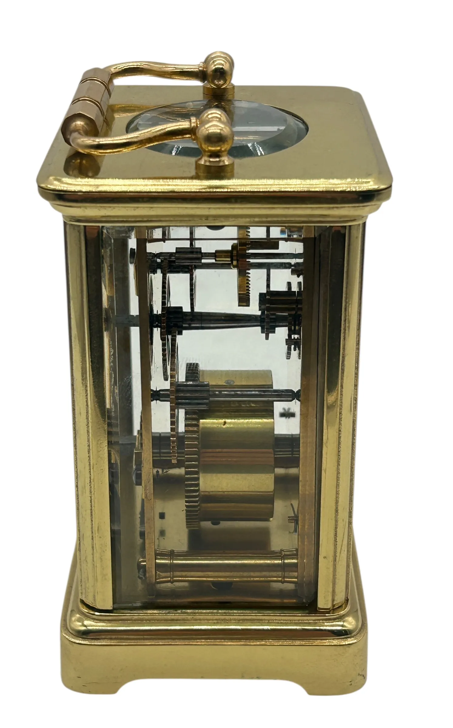 Classic Carriage Clock with Brass and Enamel Masked Dial – French 8-Day Timepiece Movement.
