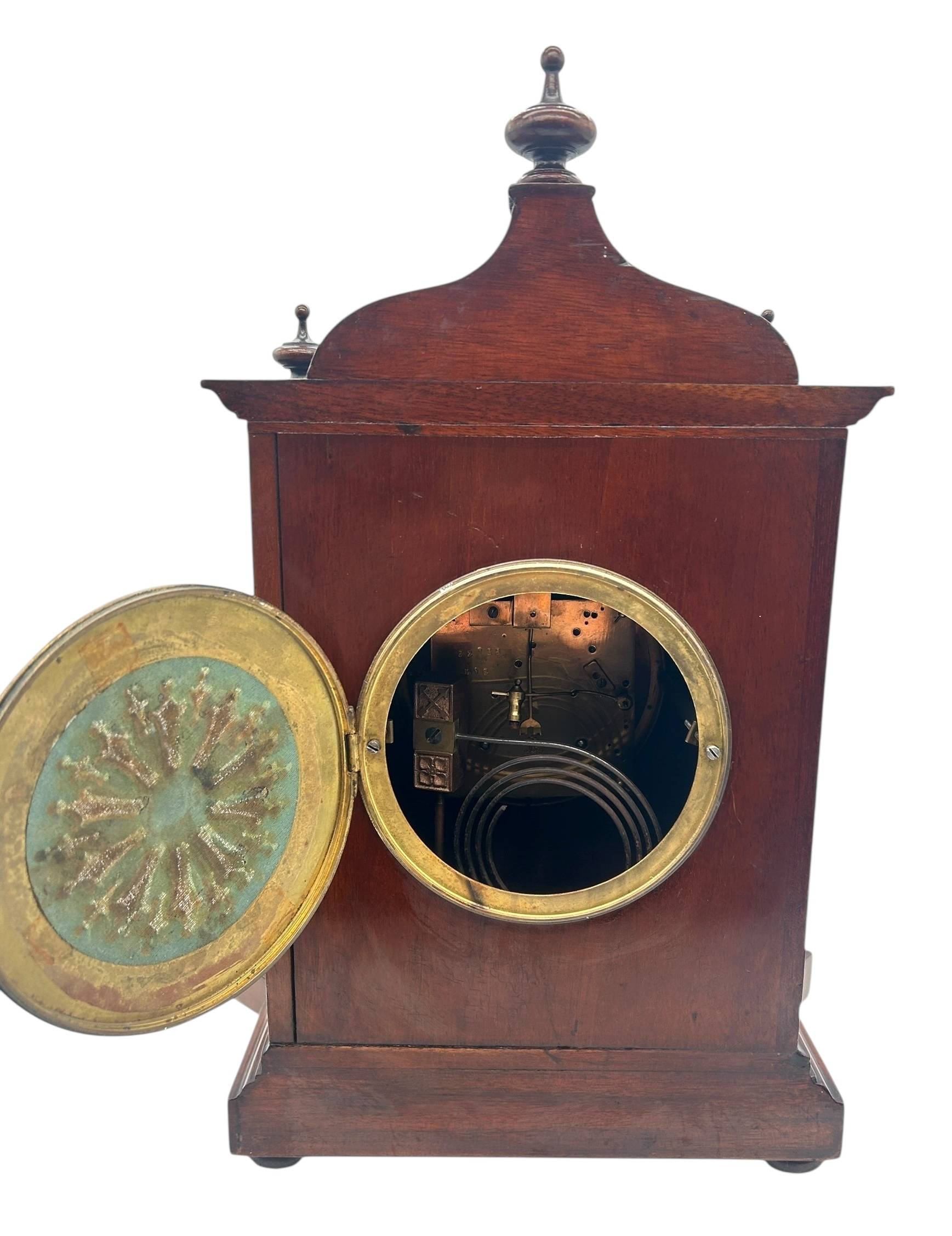 Edwardian Mahogany Mantel Clock – 8 Day Striking Clock – Pagoda Top C1900