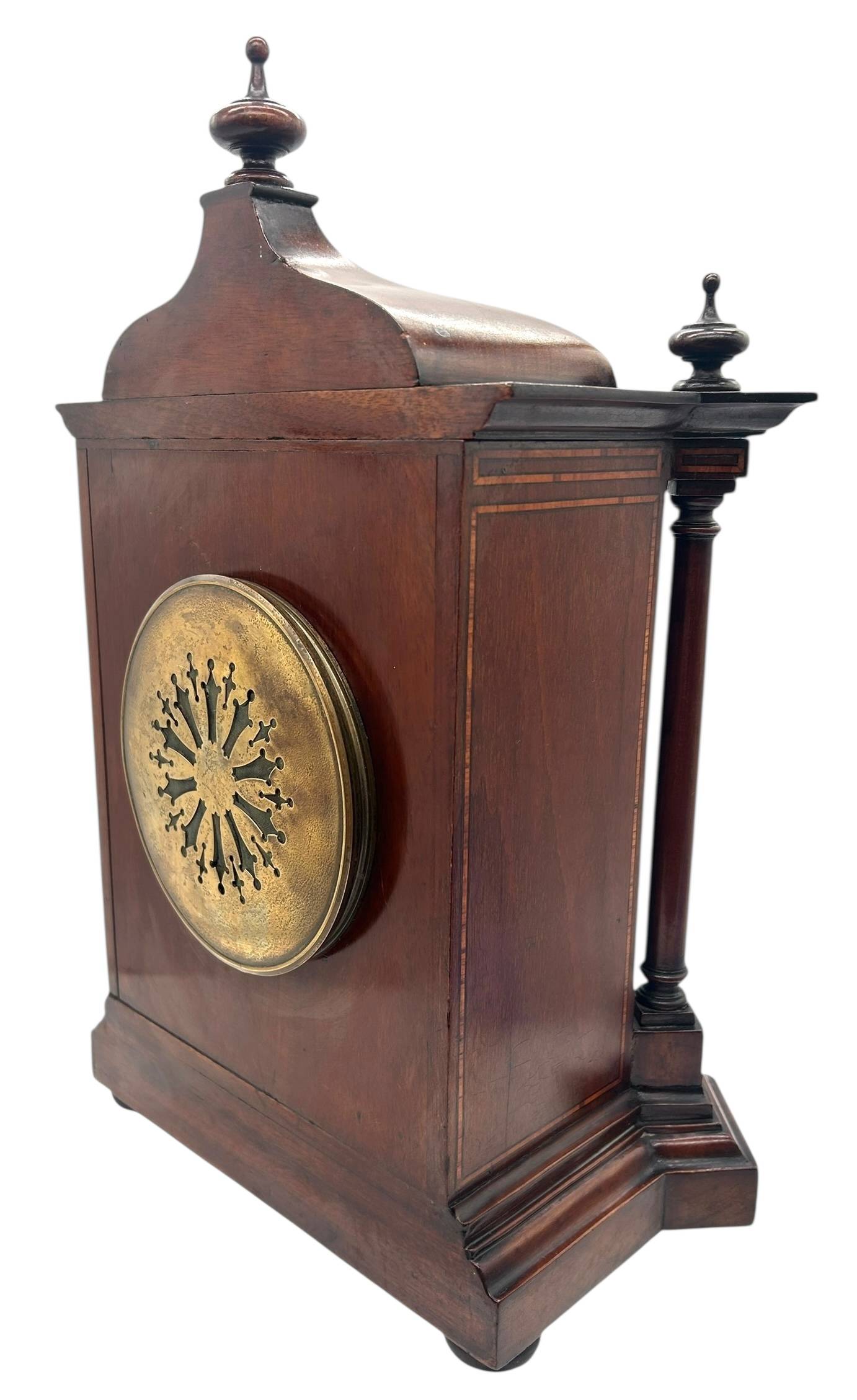 Edwardian Mahogany Mantel Clock – 8 Day Striking Clock – Pagoda Top C1900