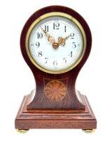 Fine French Ballon Shaped Mantel Clock – Inlaid Decoration Timepiece C1900